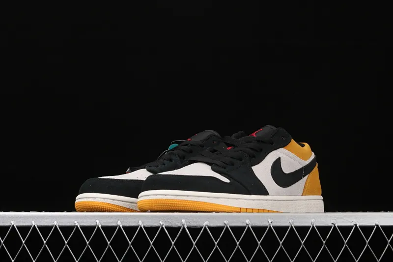 All categories Air Jordan Jordan series basketball shoes Air Jordan 1 Low New version Air Jordan 1 Low "University Gold" AJ1 Joe 1 black and yellow toes Pikachu cultural and leisure sports sneakers 553558-127